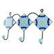 Turquoise Floral Ceramic Tile Hook Online